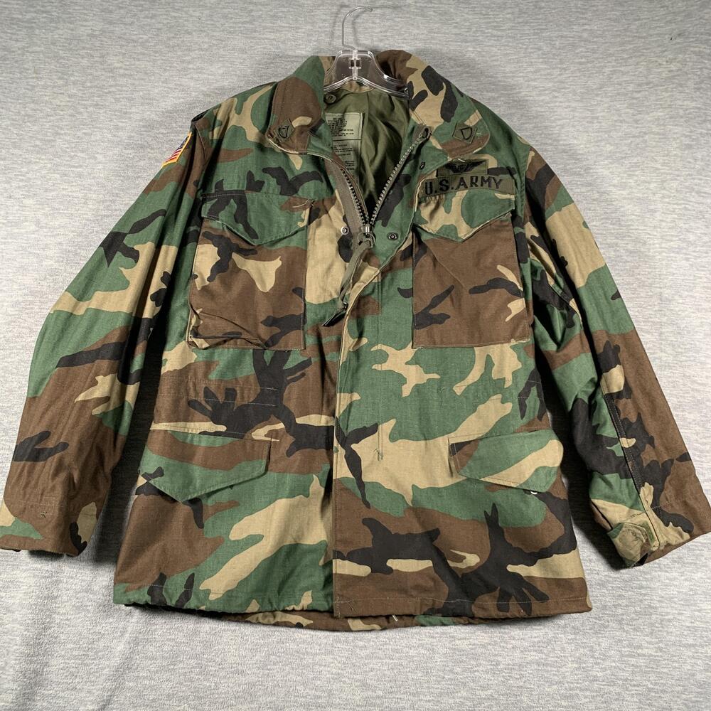 Vintage Centre Manufacturing US Army Field Jacket Mens Small Short Camo 90s